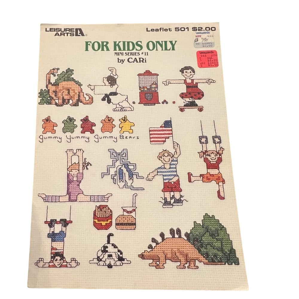 Leisure Arts: FOR KIDS ONLY Mini Series #11 by CARi Cross stitch book #501 CUTE!